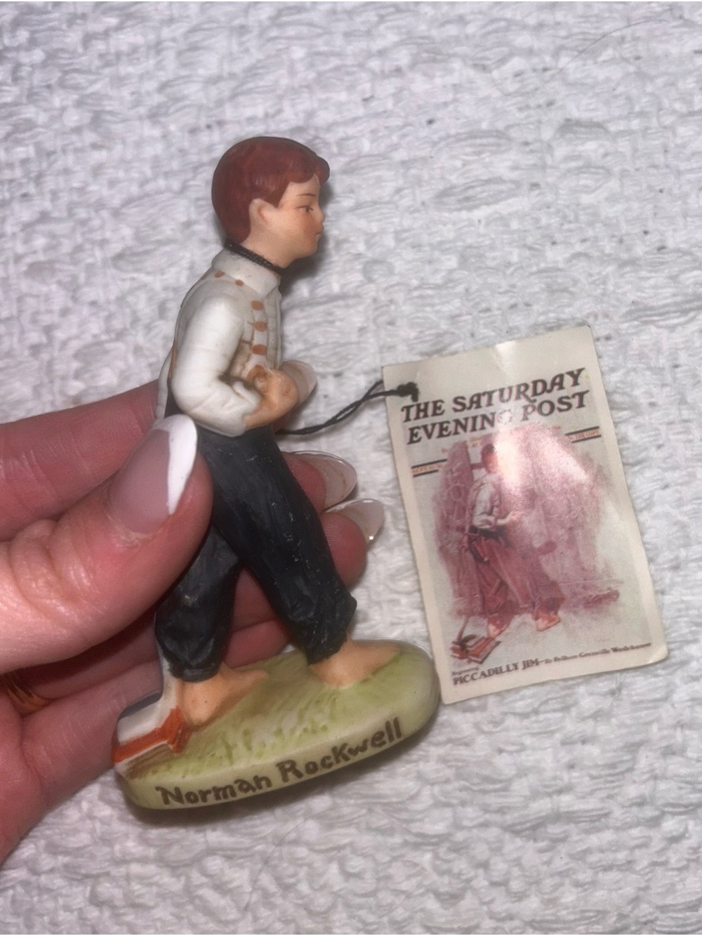 Great Vintage 1979 NORMAN ROCKWELL "Redhead" School Boy Porcelain Figurine #201